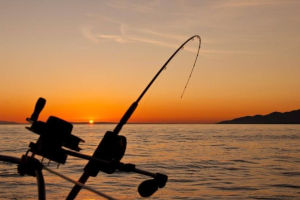 Fly Fishing Reel Sunset Over Water