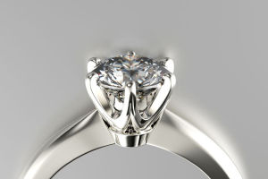 Engagement Ring with Moissanite