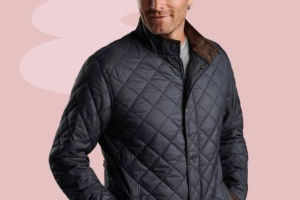 Man wearing quilted jacket