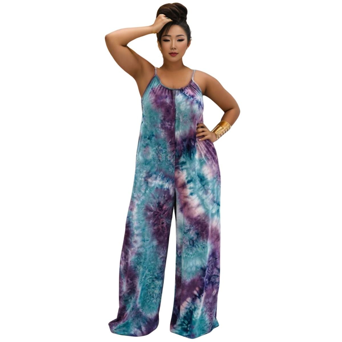 Blue Purple on sale Tie Dye Jumpsuit