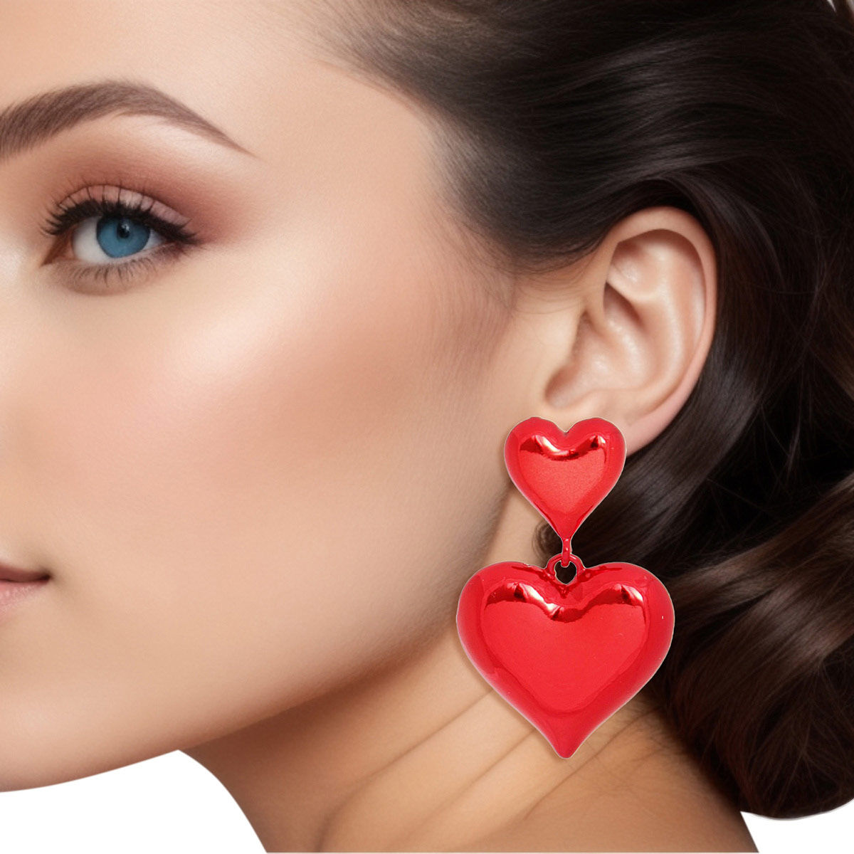 ROSE GOLD AND DIAMOND HEART SHAPED DANGLE EARRINGS - Howard's Jewelry Center