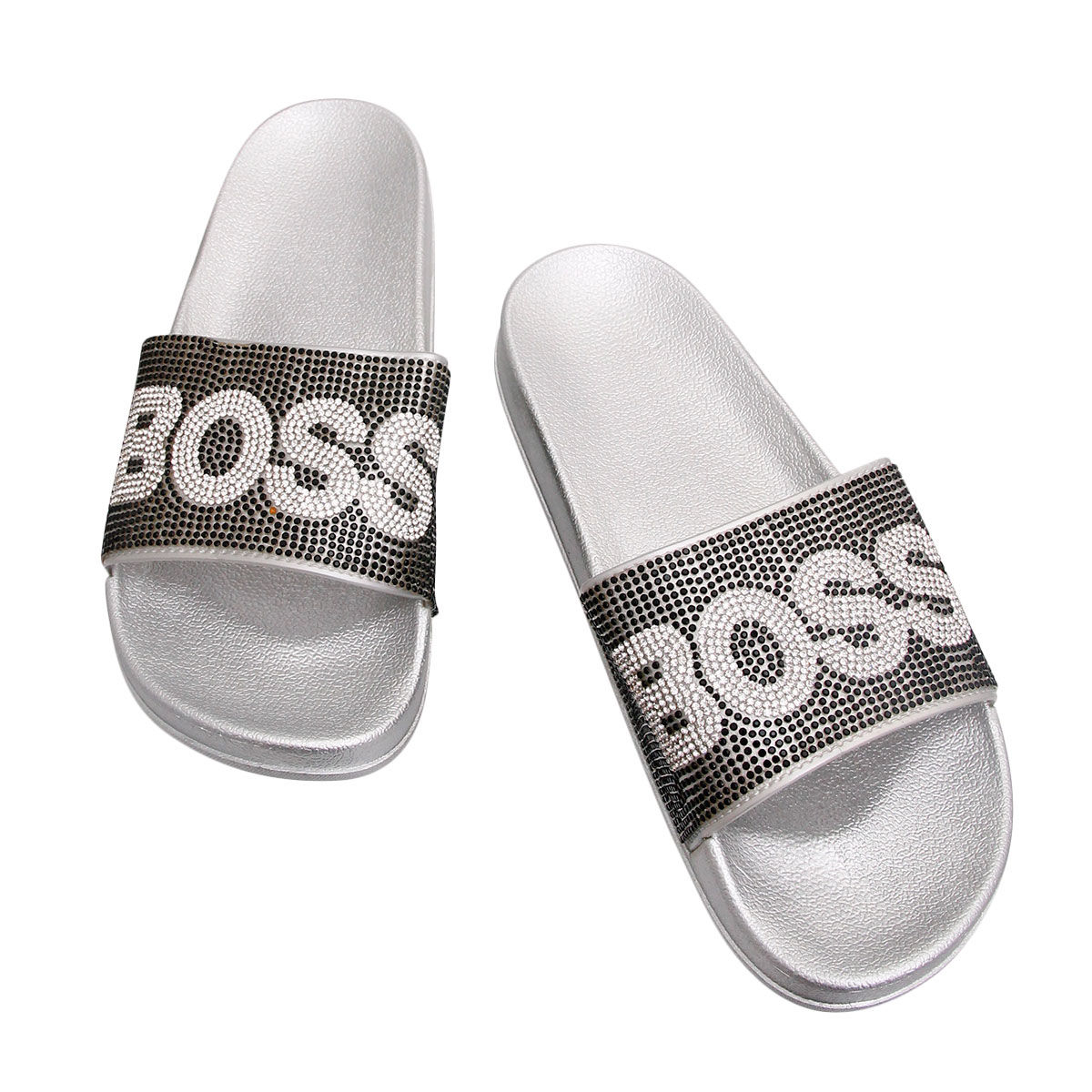 Hugo boss black shop and gold sliders