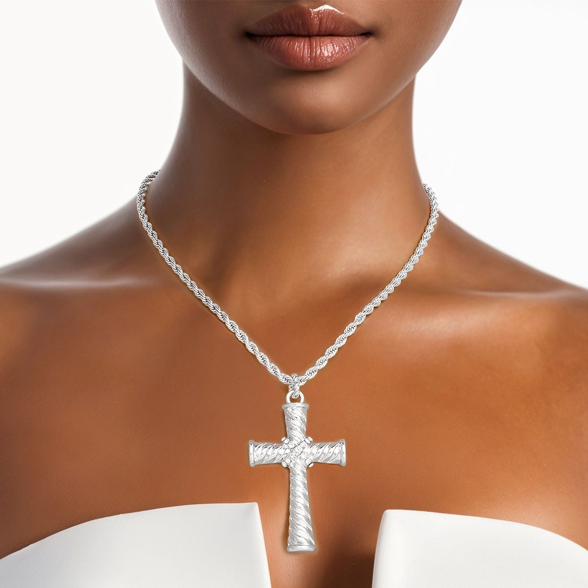 Rhodium plated store Cross pendant various sizes wholesale lot 50 or more