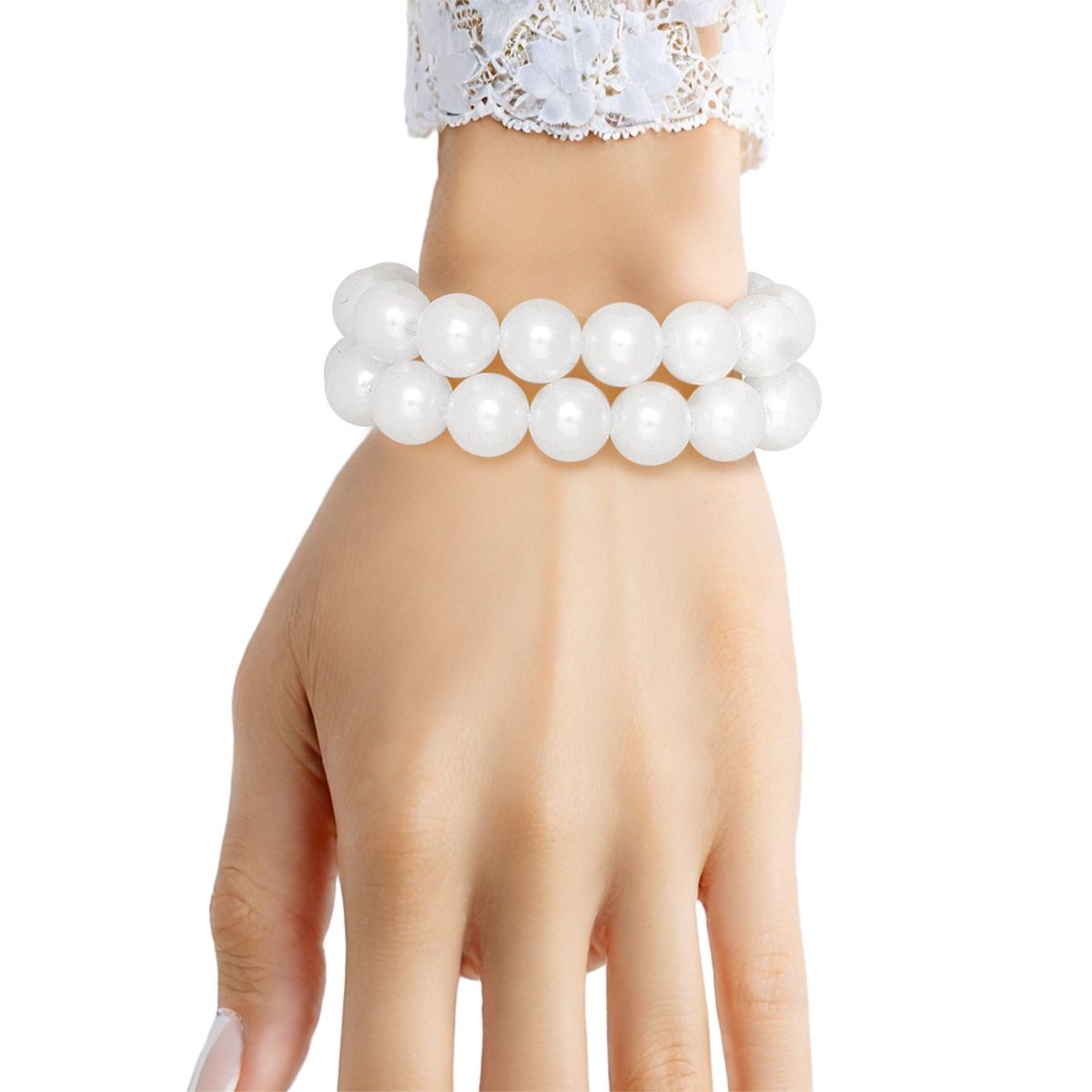 【HYERES LOR】23SS★ H edition White Pearl Bead Bracelet Amazon.com: LieToi 14Pcs Preppy Heishi Bracelets Sky Blue