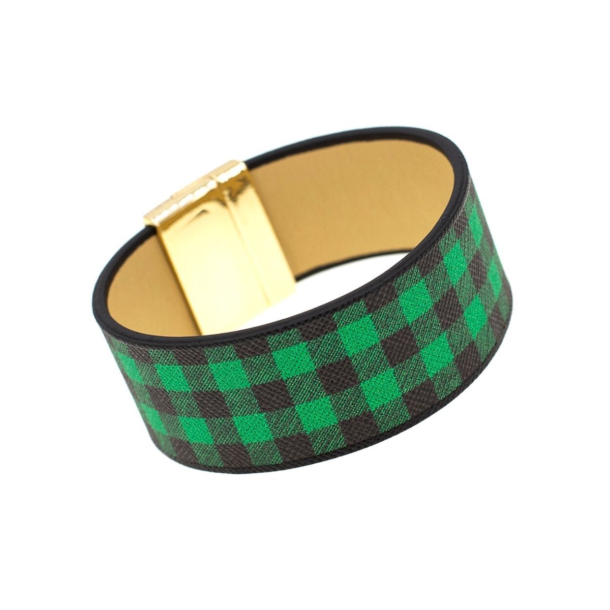 Buffalo Plaid Bangle Bracelet Brown