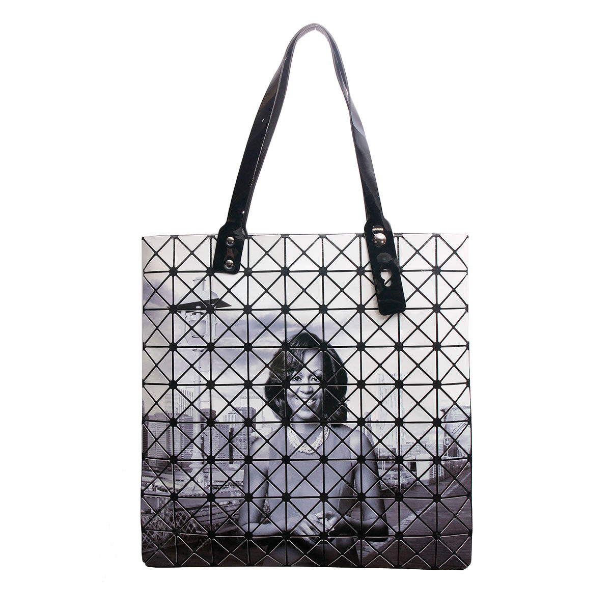 Michelle Obama Black and White Prism Tote Order Wholesale