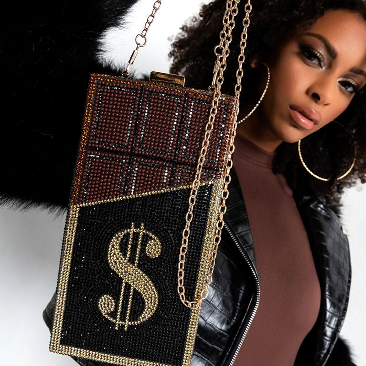 Money bling clutch hot sale