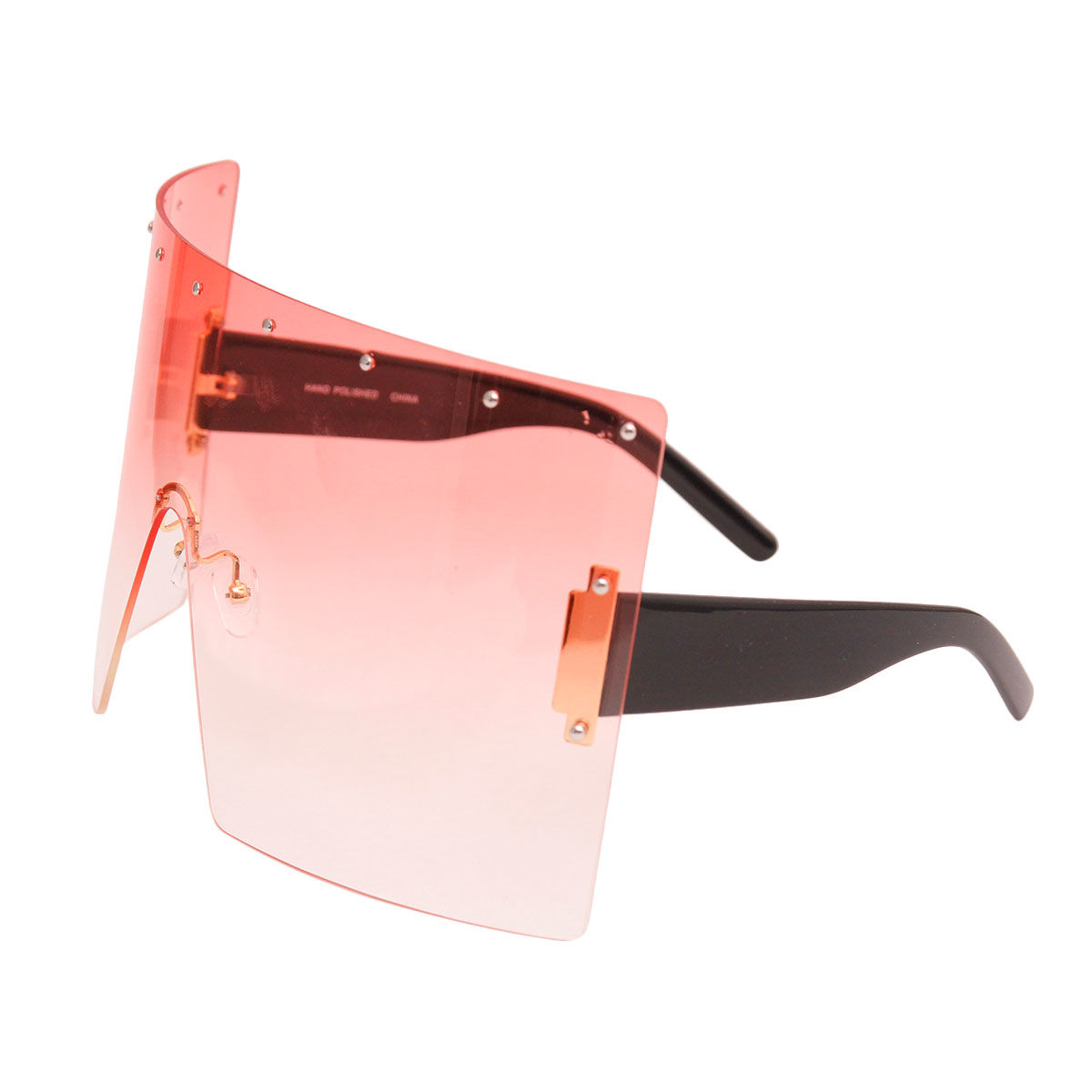 Women's Block Lens Flat Top Shield Sunglasses