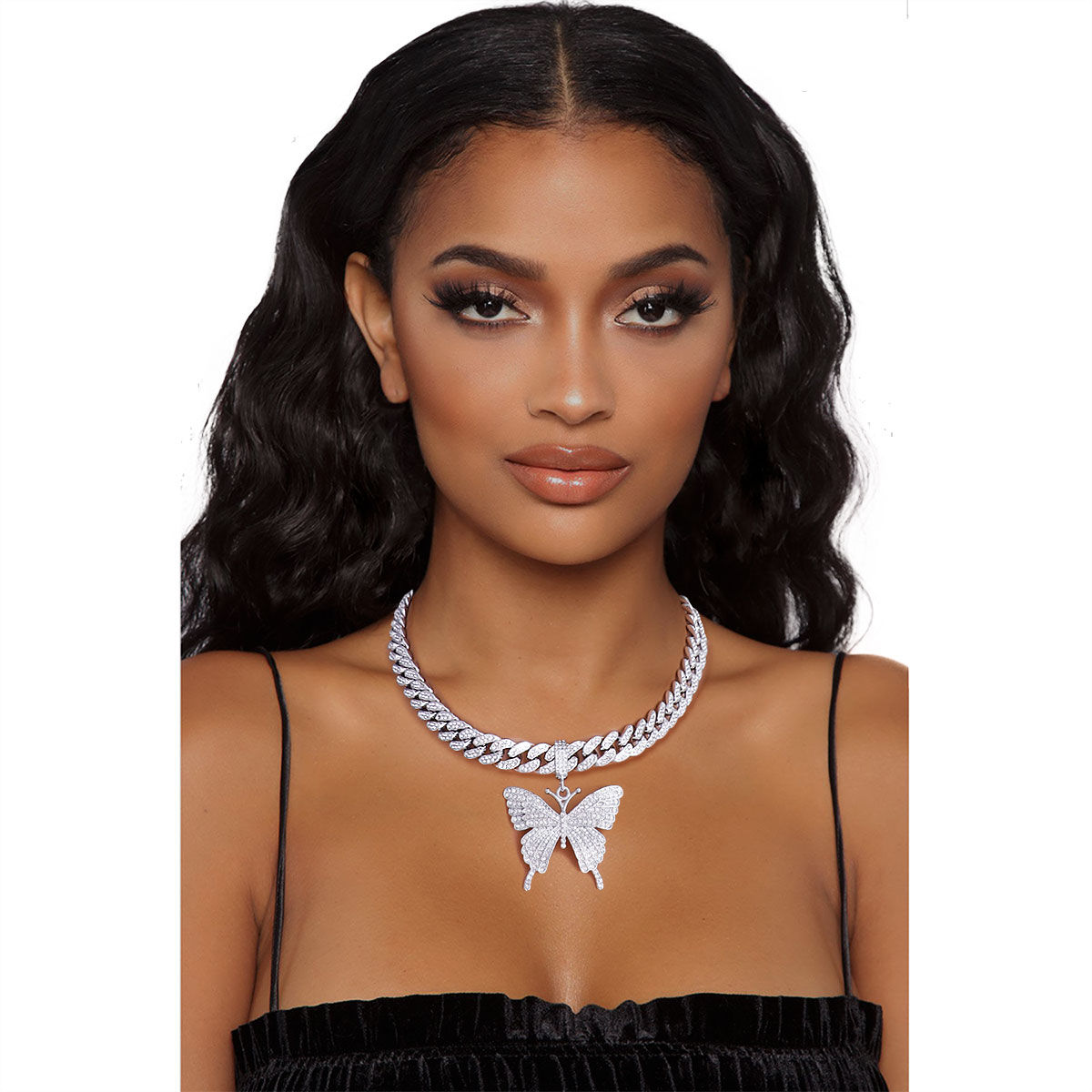 Butterfly Choker Necklace Silver