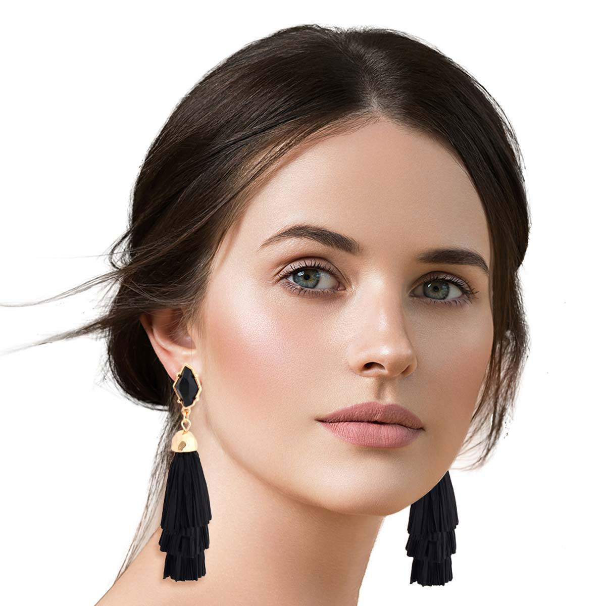 Raffia hot sale tassel earrings