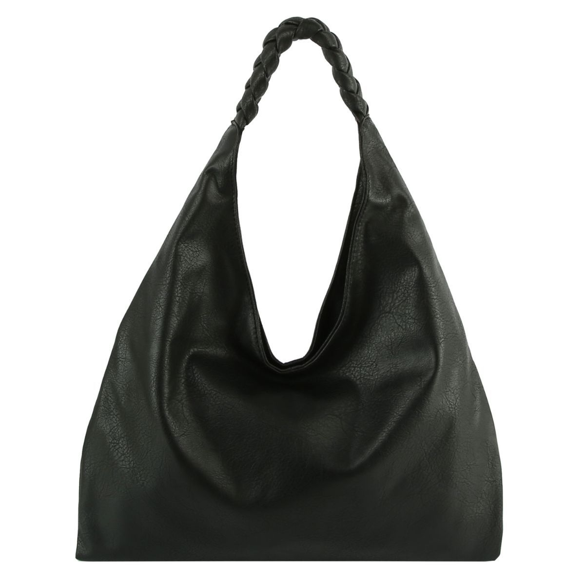 BLACK Medium Hobo Bag Black Soft Leather Hobo Bag Leather 