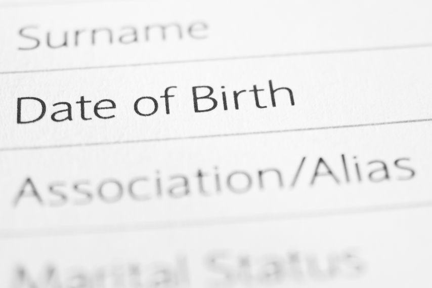 date of birth form