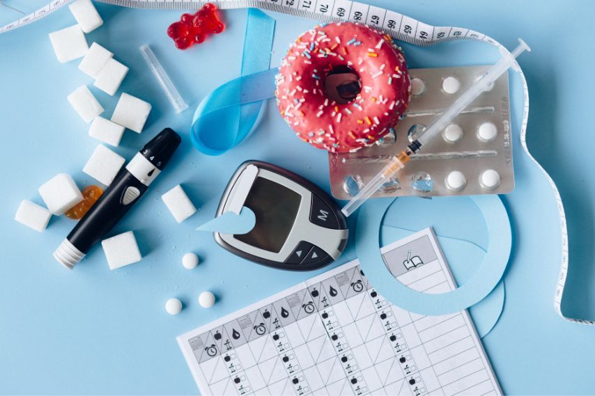 blood sugar meter and medicine