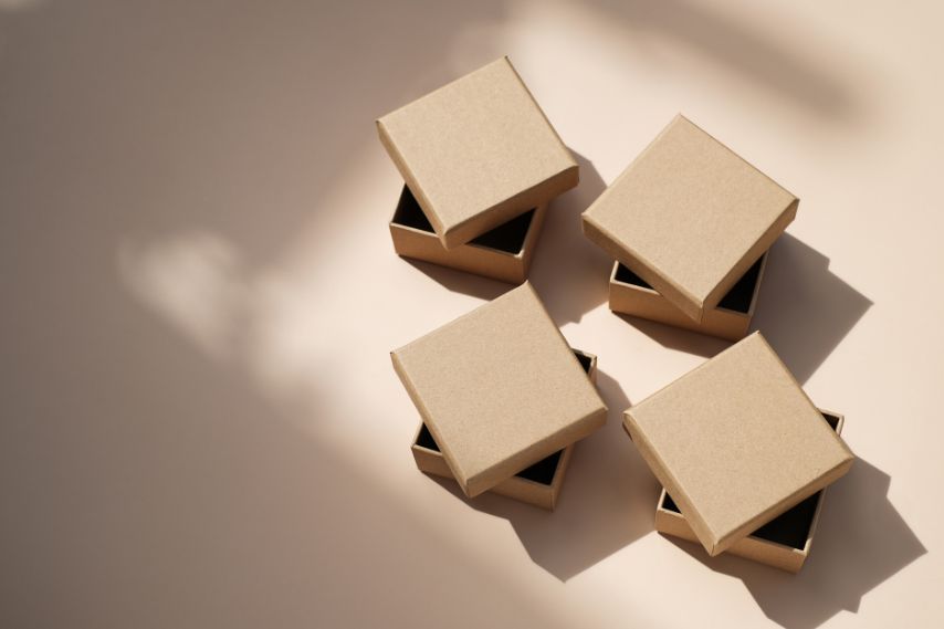 four sustainable eco packaging boxes