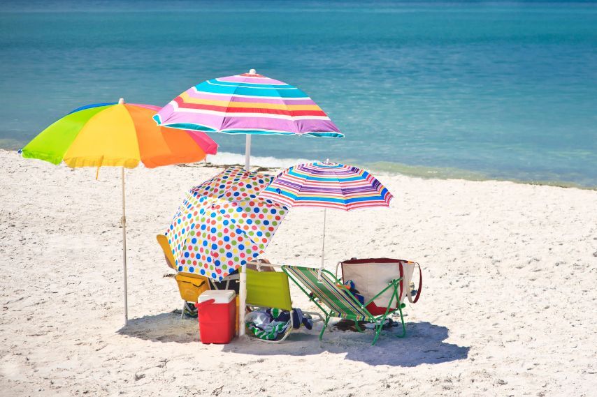 umbrellas beach essentials