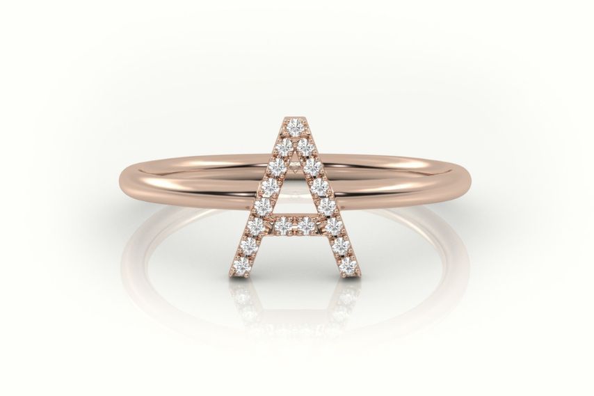 initial diamond wedding ring