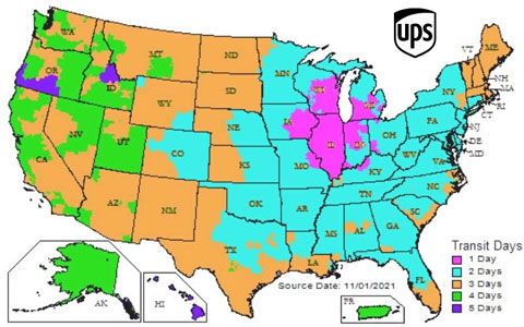 UPS Delivery Map