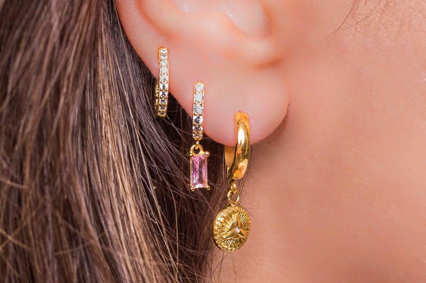 rhinestone hoop earrings