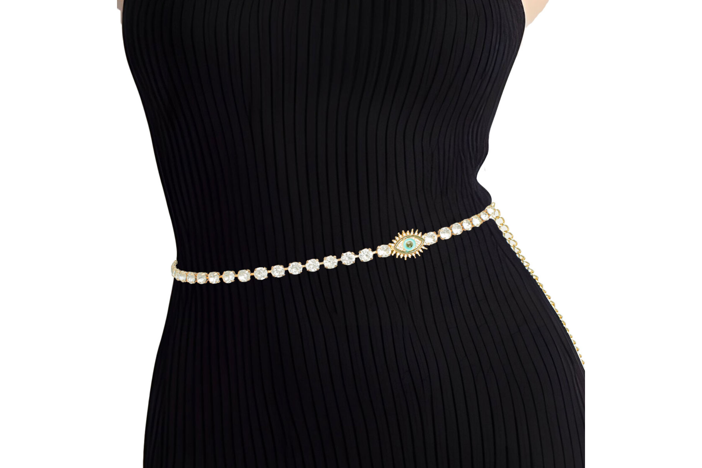 Rhinestone chain belts deals