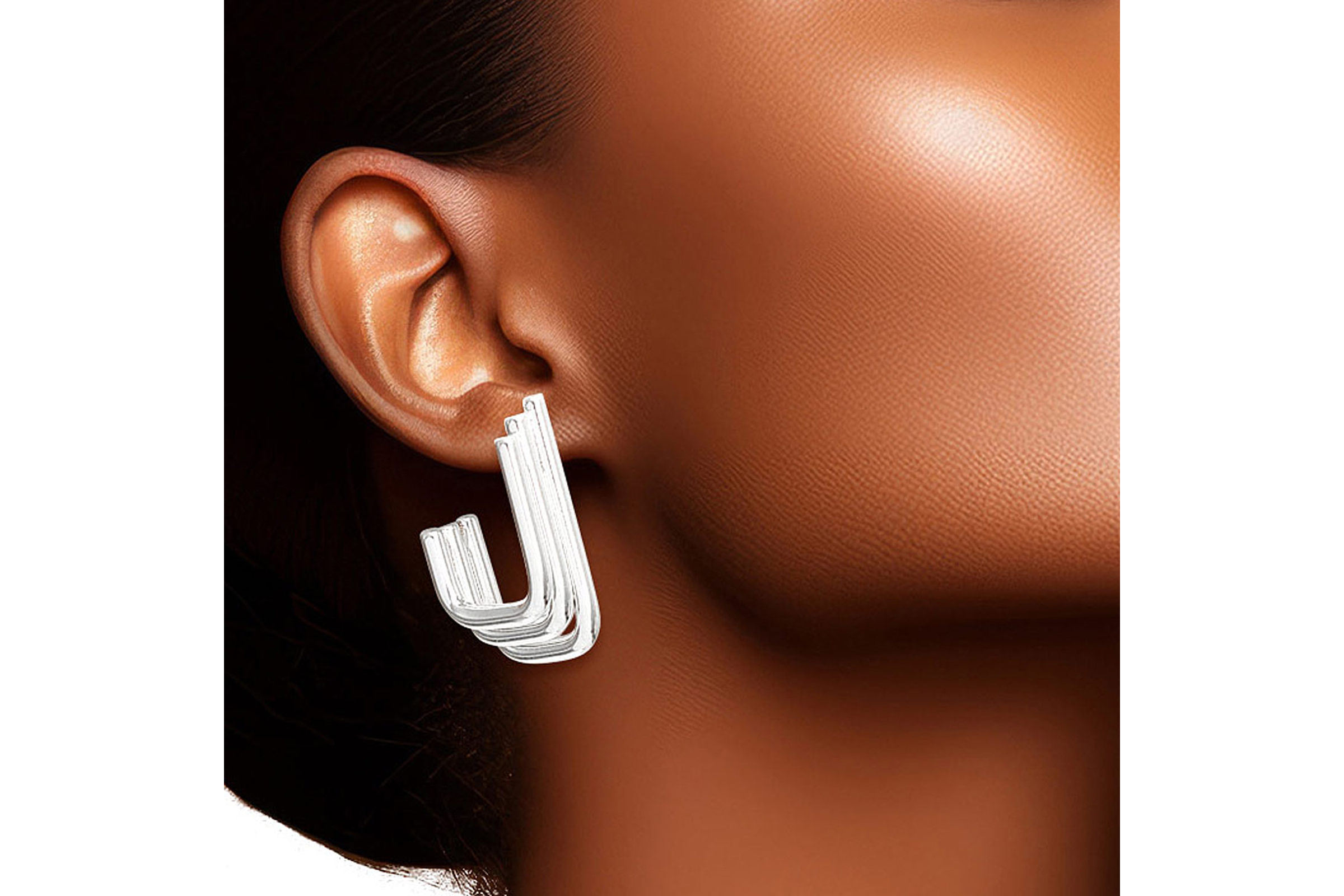 PinktownUSA Hoop White Gold Small Stack Hook Earring for Women
