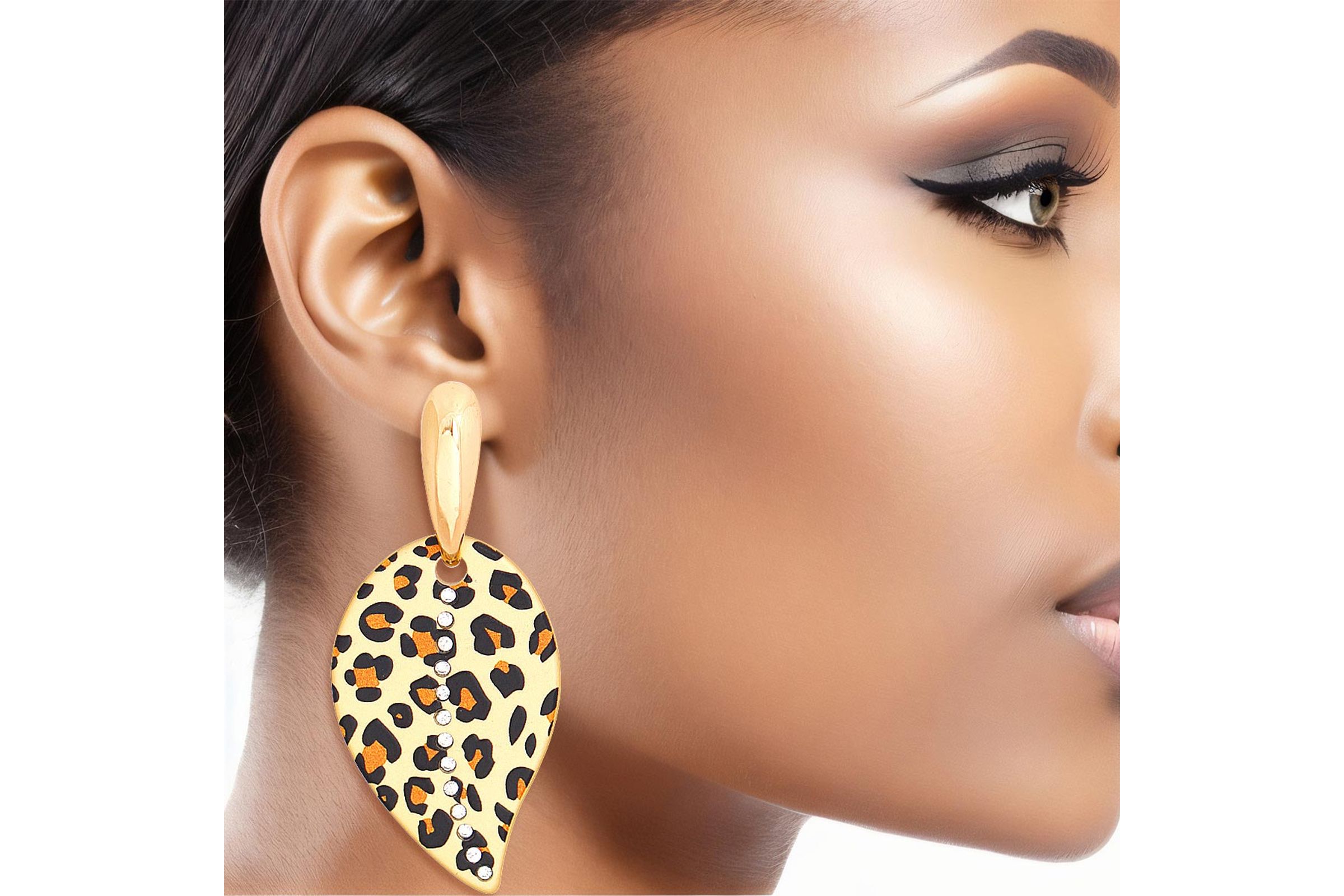 Leopard earrings gold top