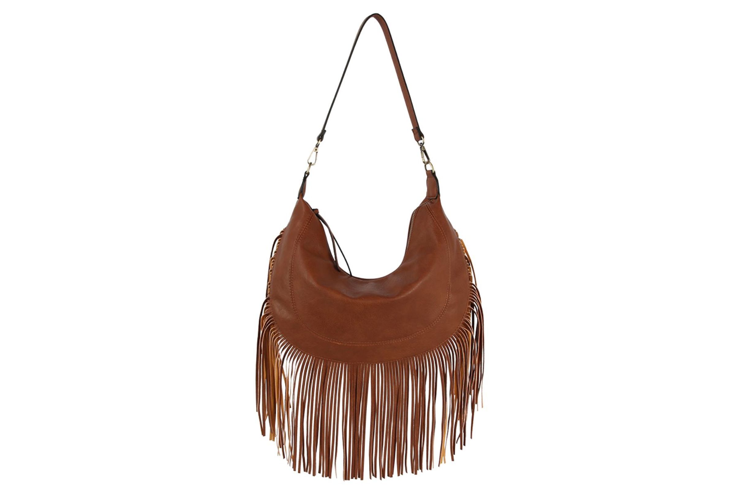 Wholesale Purse Brown Round Fringe Hobo Bag for Women