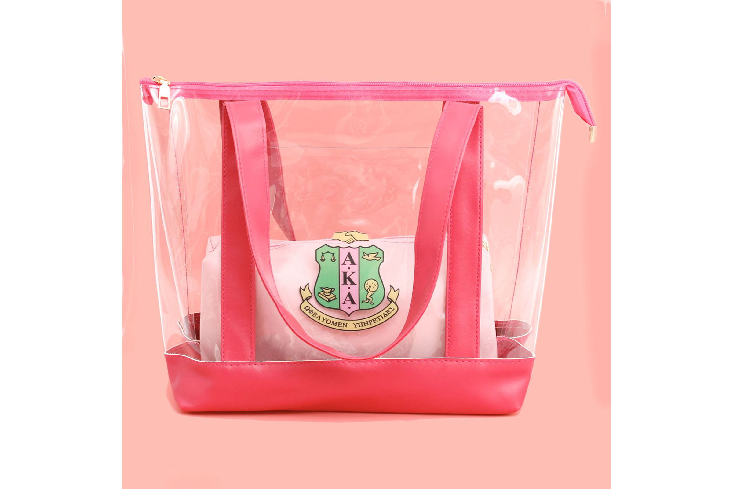 Clear pink bags hot sale