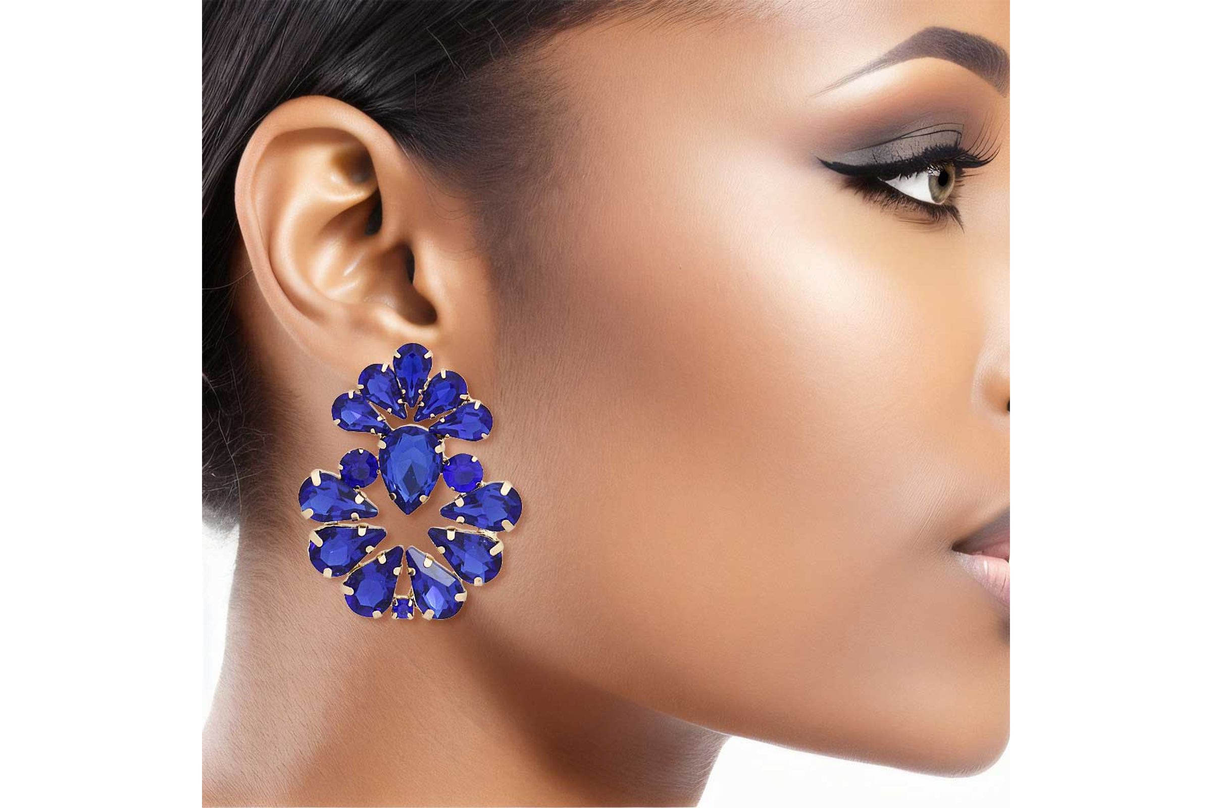 Royal blue teardrop earrings clearance