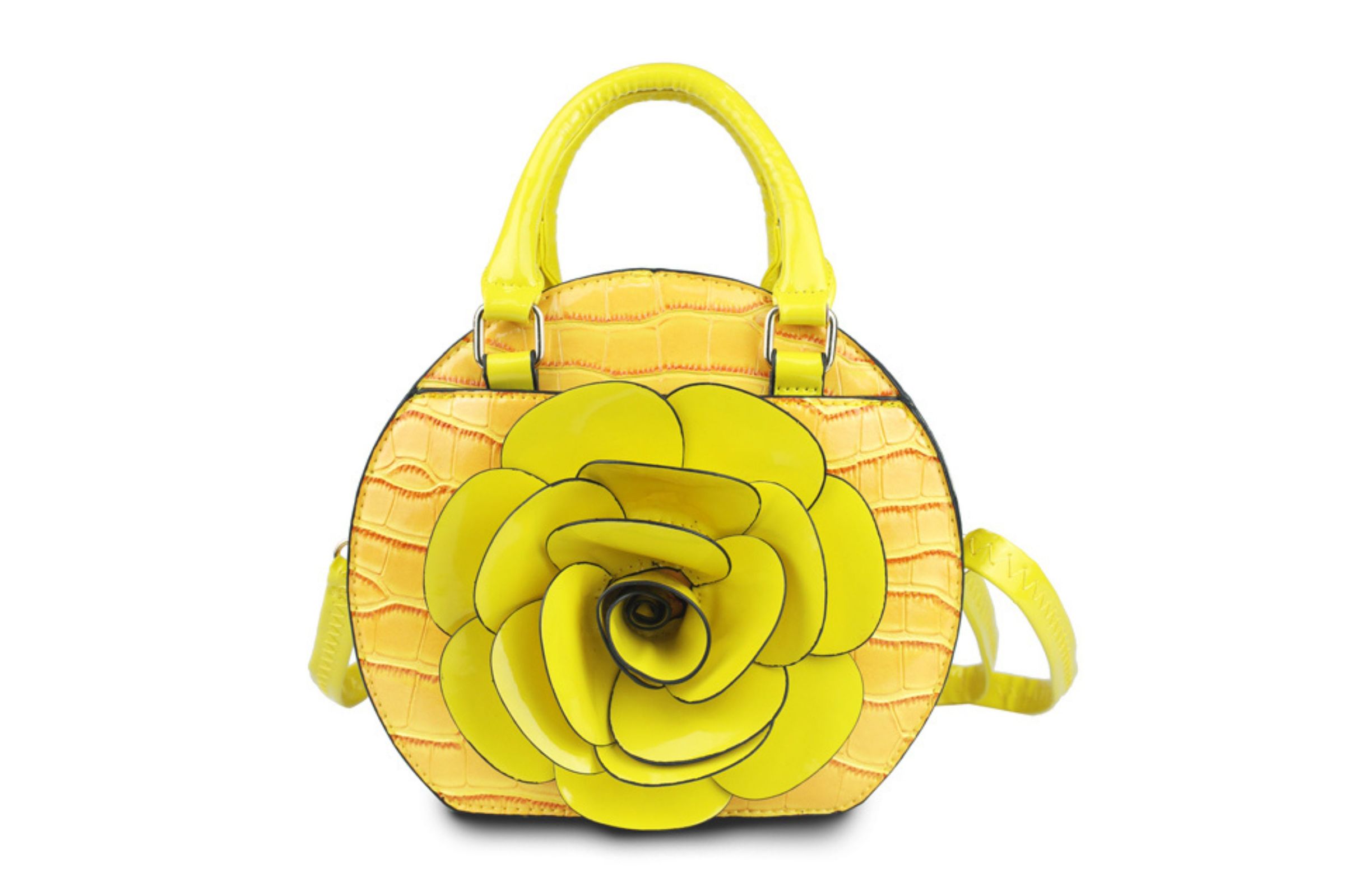 Yellow croc bag top