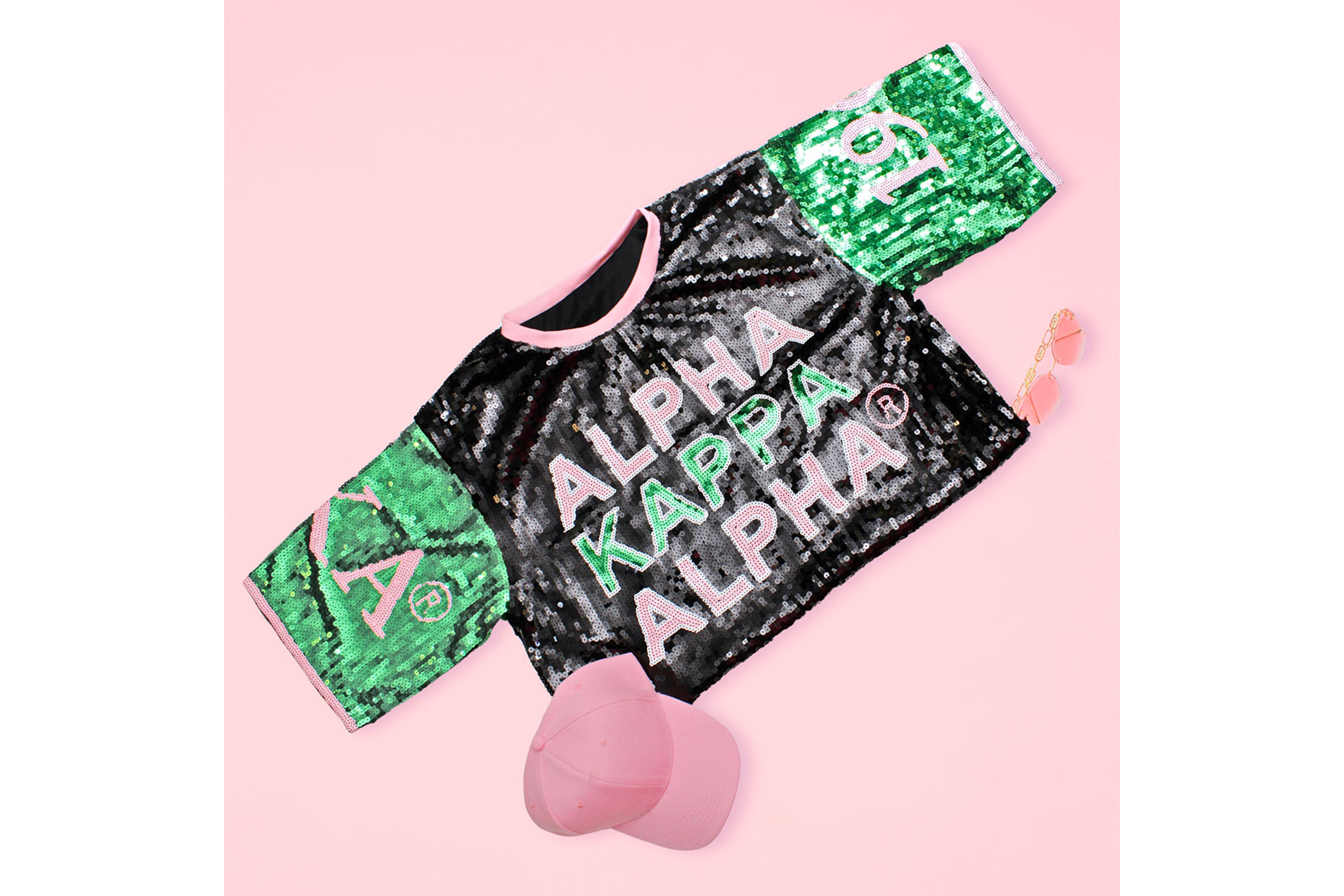 Wholesale Alpha Kappa Alpha Black Sequin Jersey Shirt