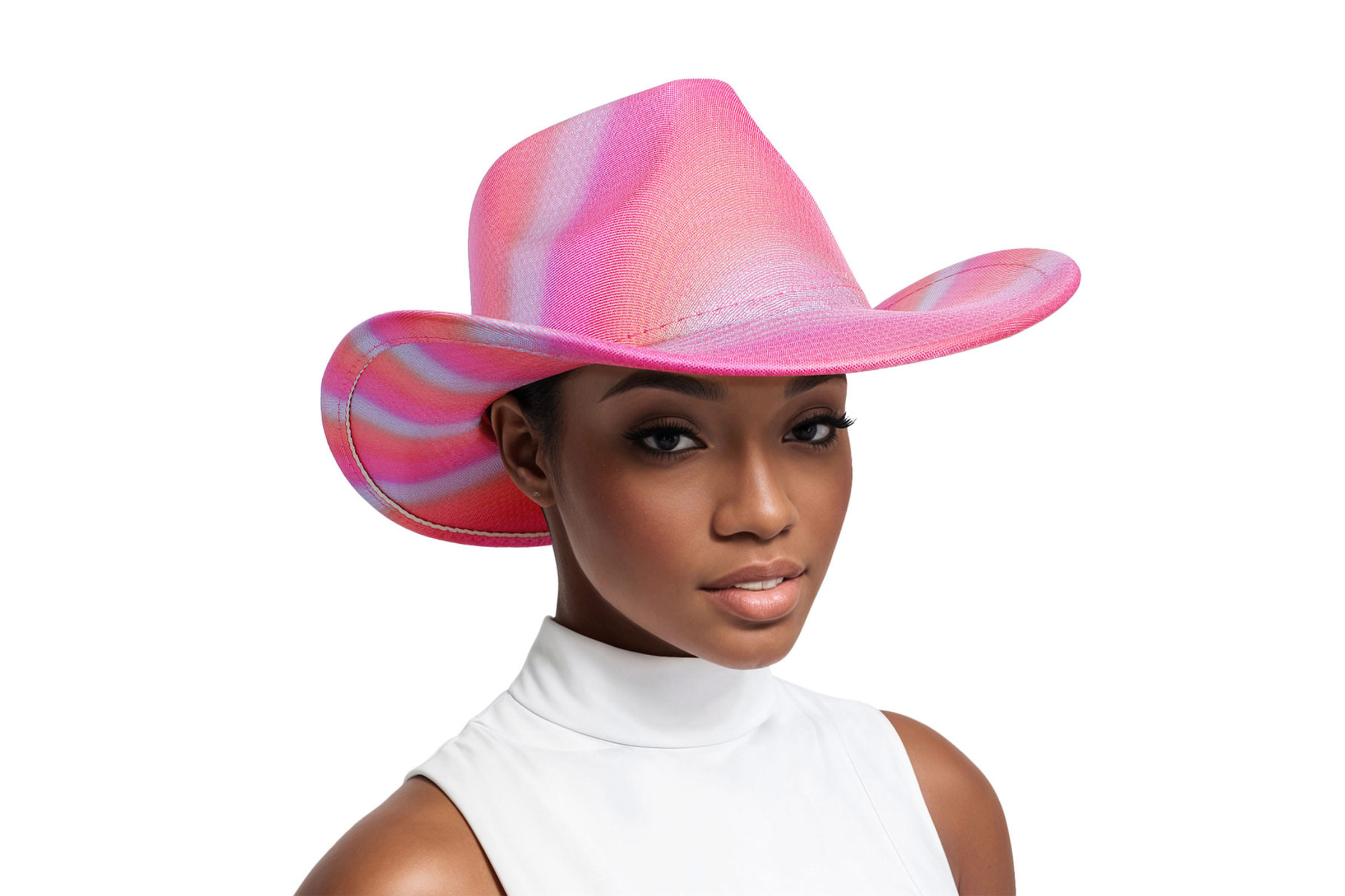 PinktownUSA Cowboy Hat Iridescent Fuchsia Fashion Hat