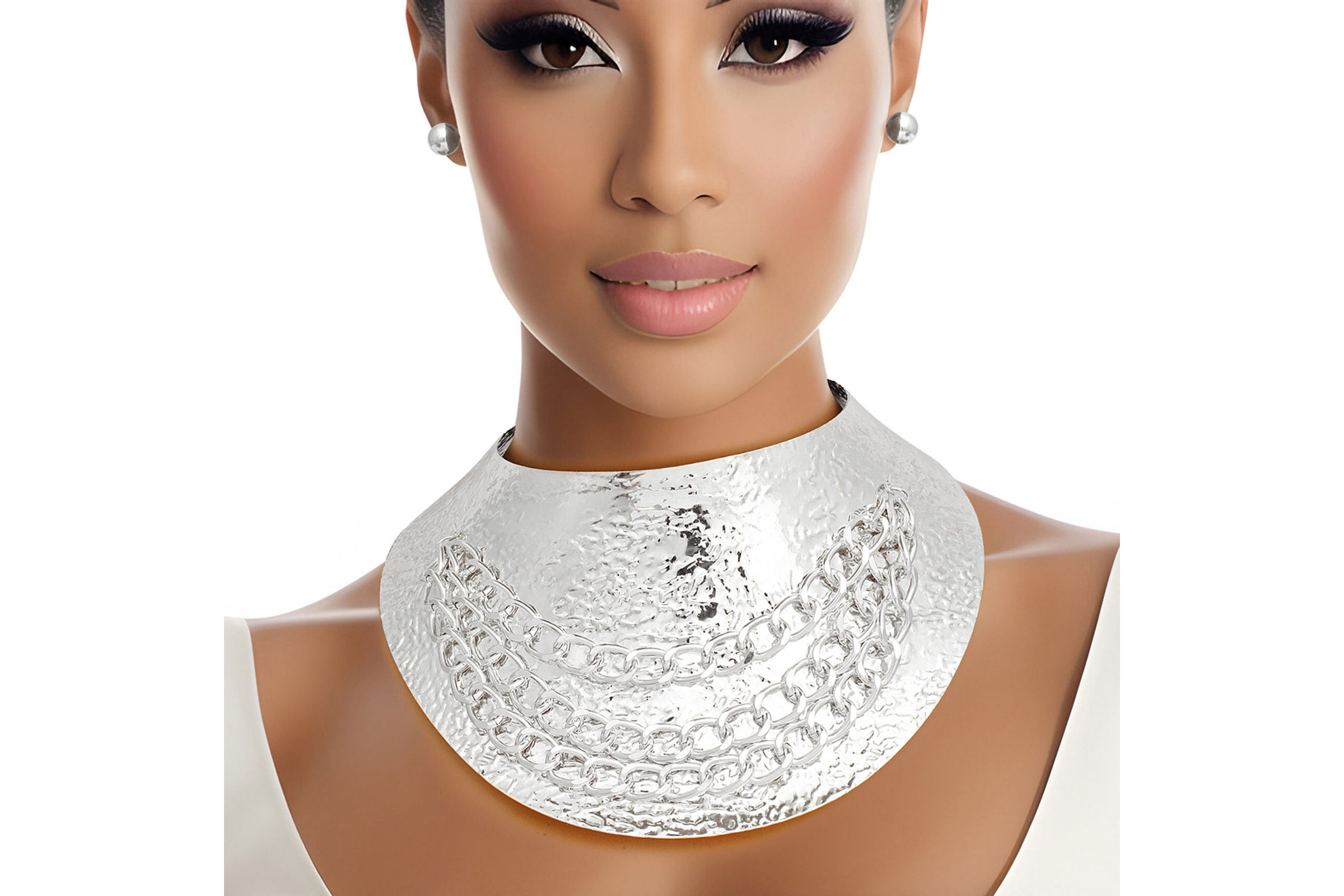 Metal choker collar top