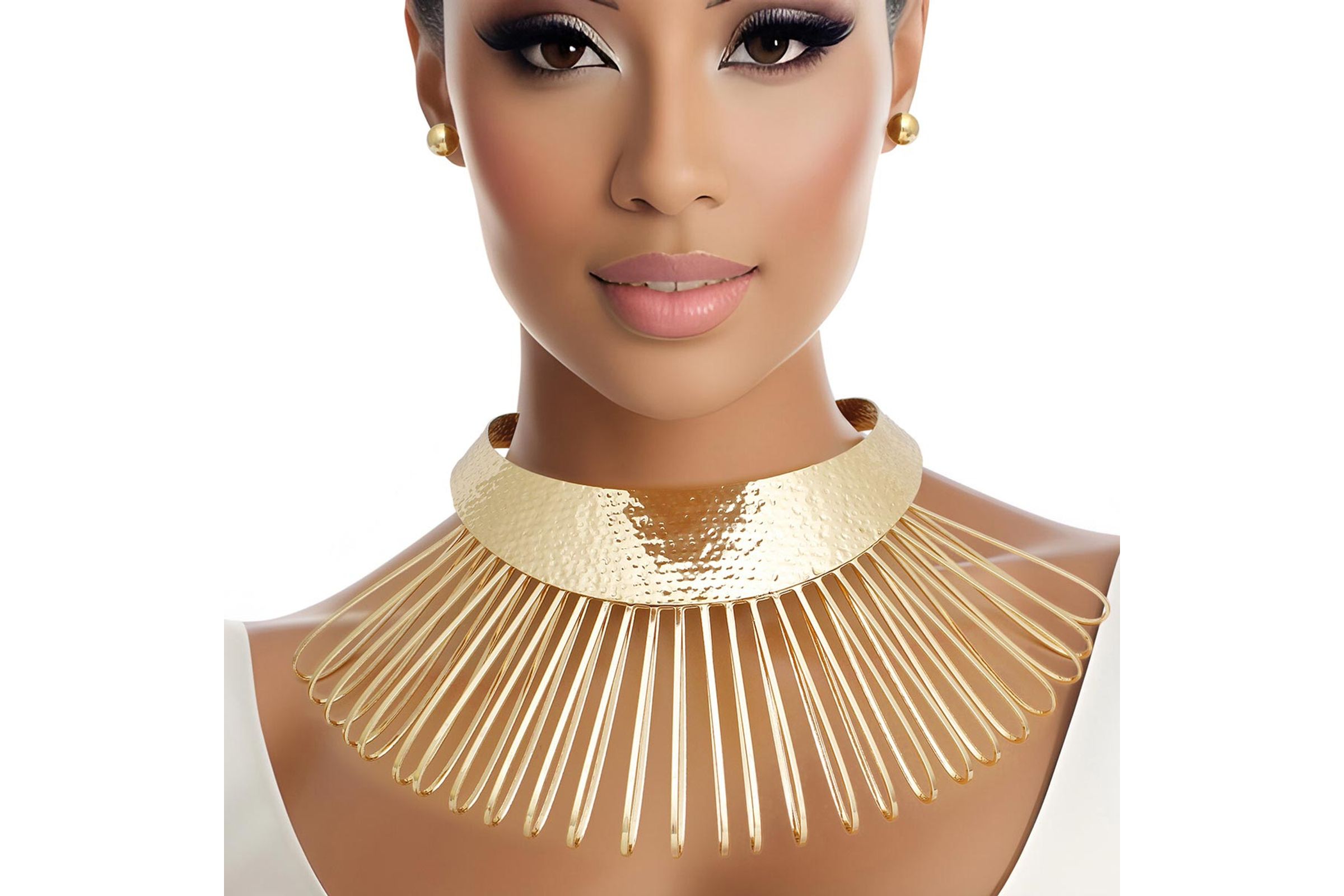 Wholesale Armor Choker Collar Gold Looped Wire Set for Women