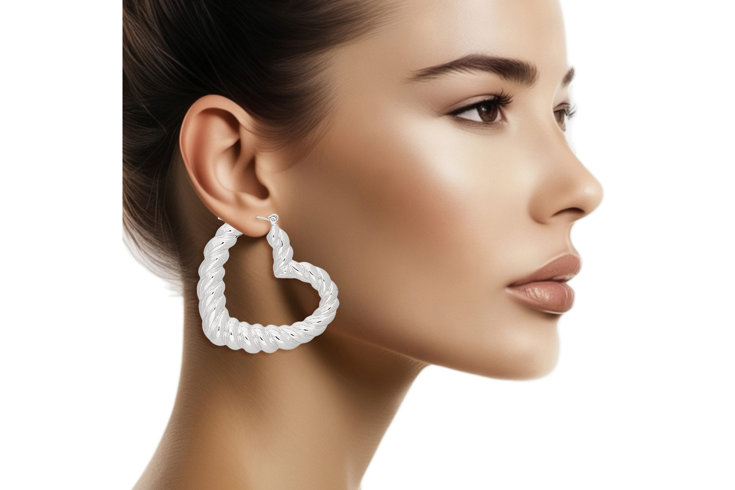 Twisted Metal Heart Shaped Earrings Twisted Metal Heart Shaped Earrings
