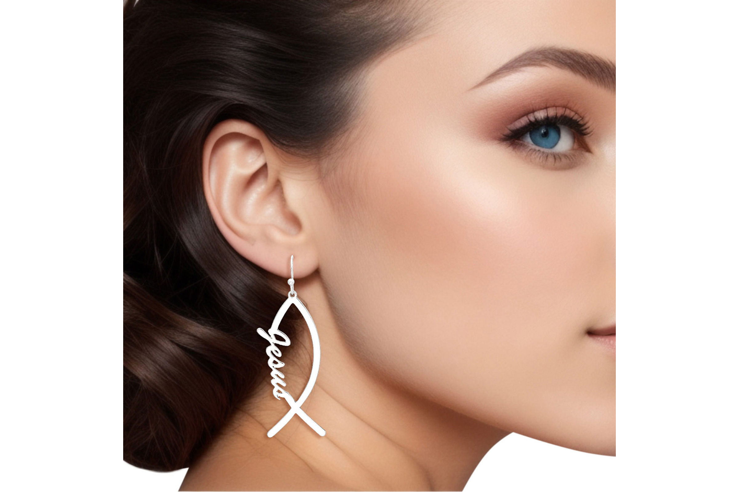 Jesus fish earrings shop