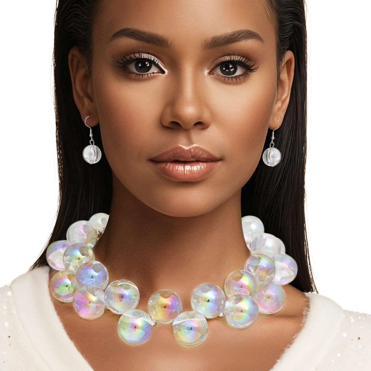 ネックレス・ペンダント Clear Quartz Bubble Necklace #7801 ネックレス・ペンダント Clear Quartz Bubble Necklace #7801
