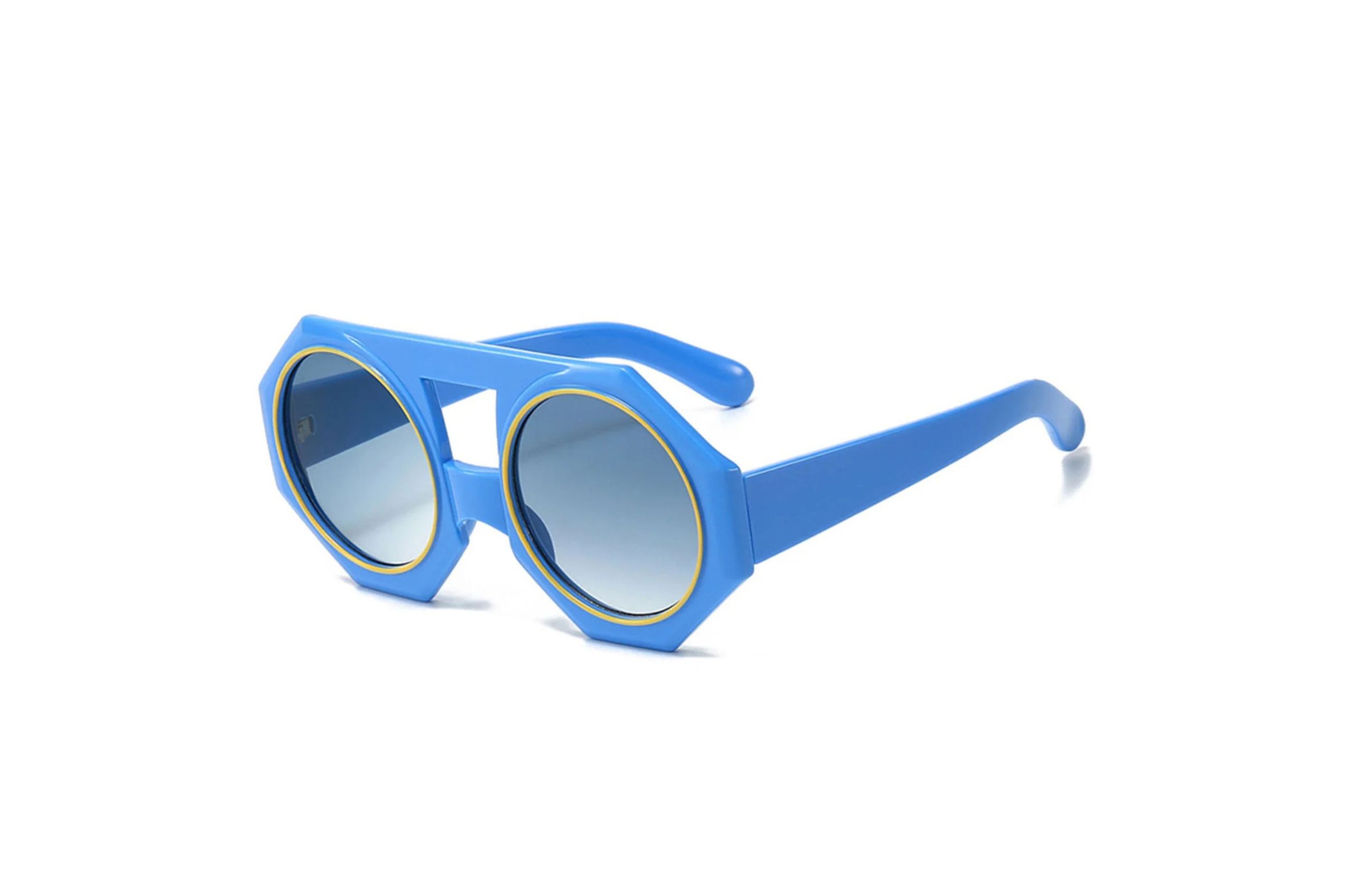 Wholesale Sunglasses Blue Geometric Chunky Round for Women display picture 3