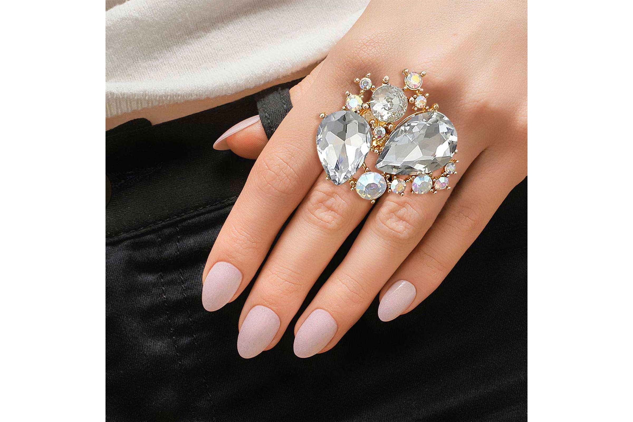 Teardrop crystal ring discount