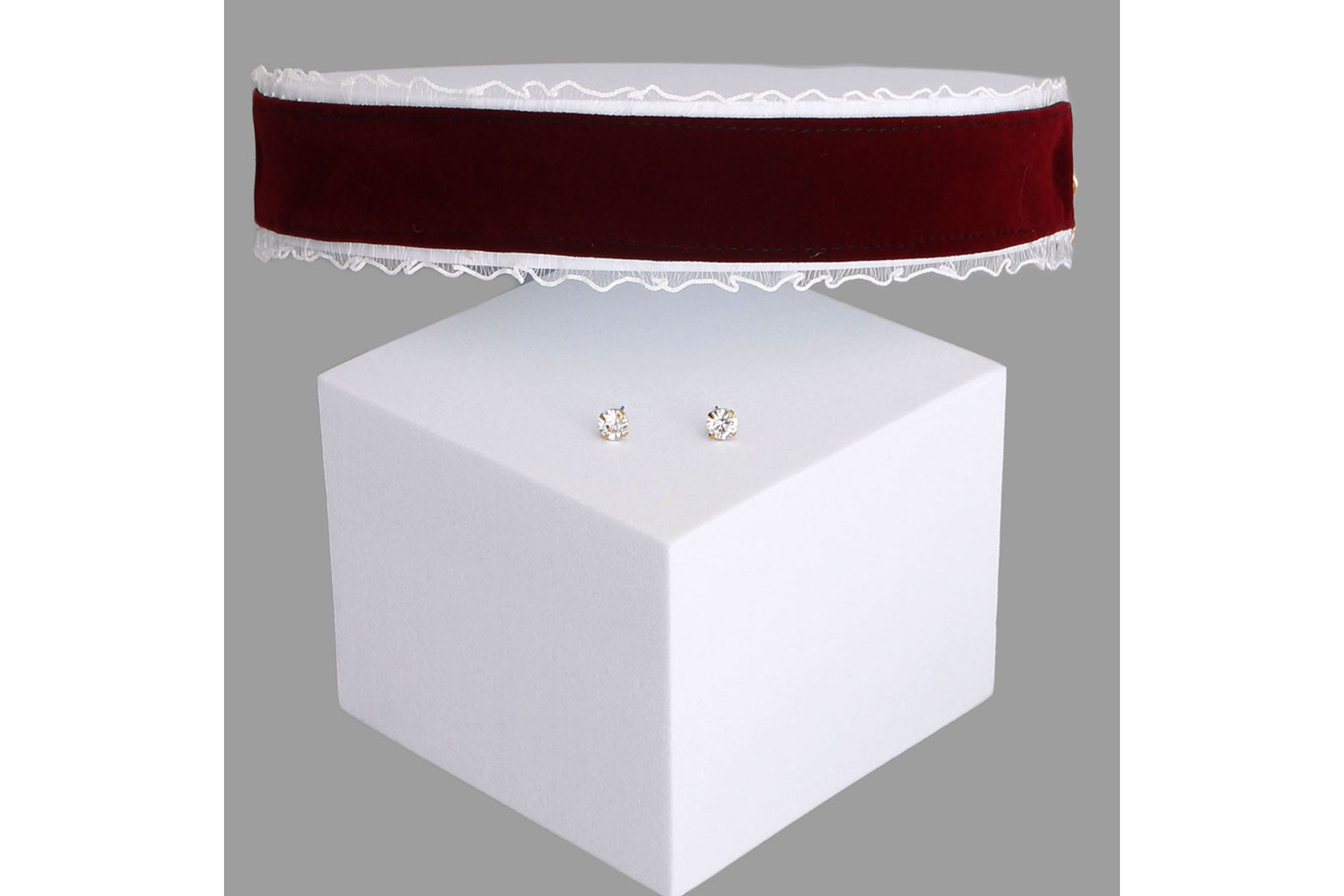 Burgundy velvet choker shop