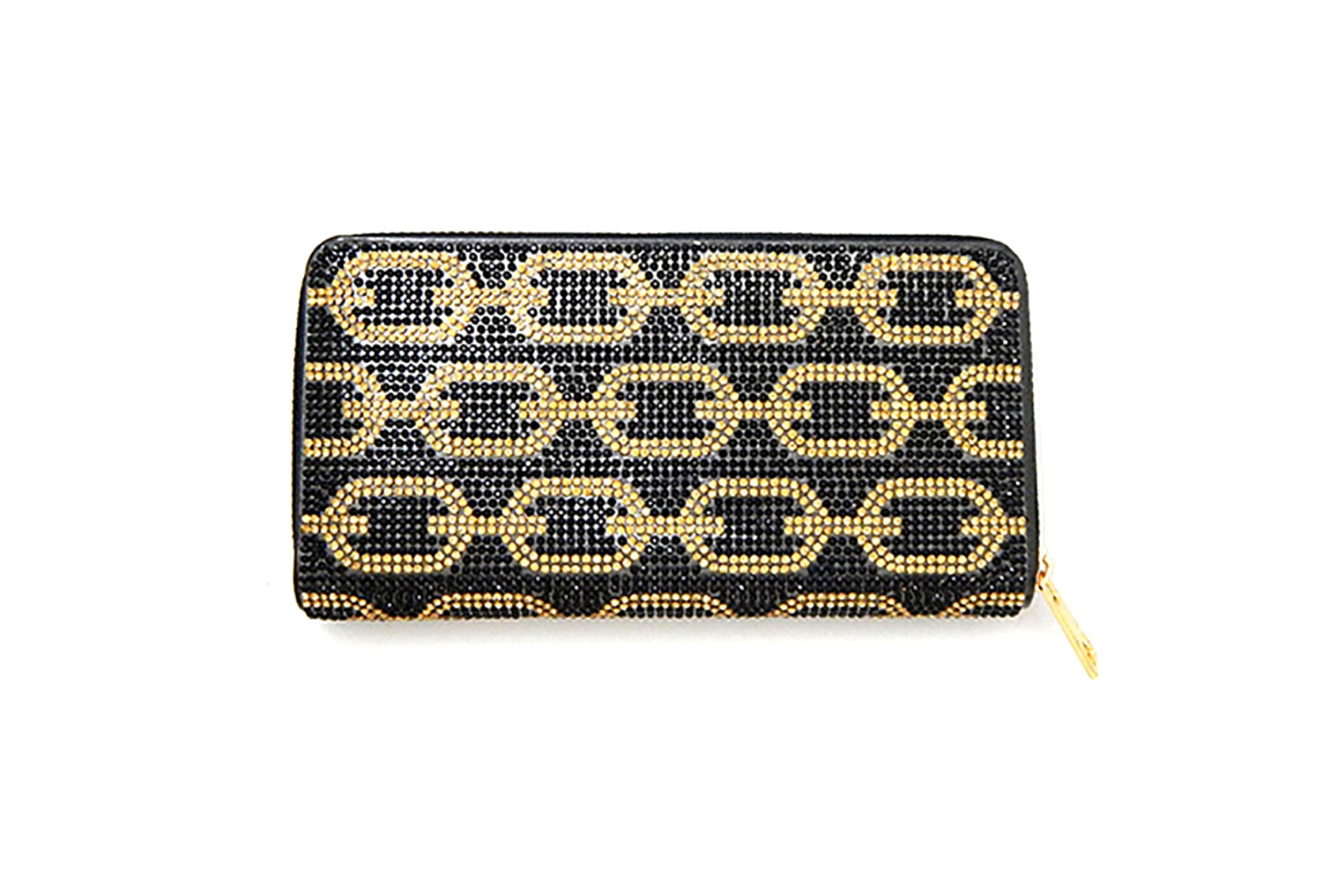 Black and Gold Rhinestone Wallet Order Wholesale
