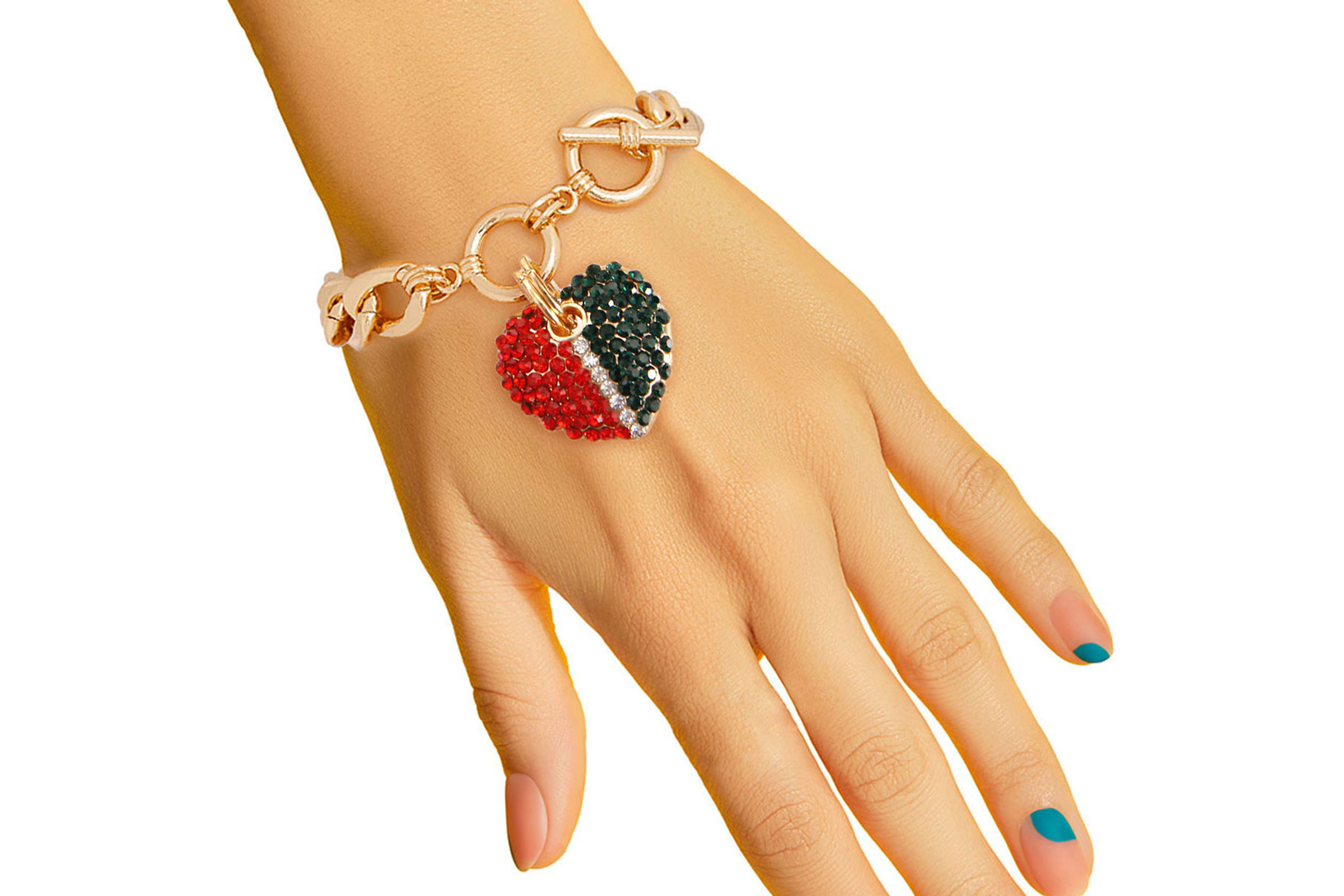 Gold heart toggle bracelet online