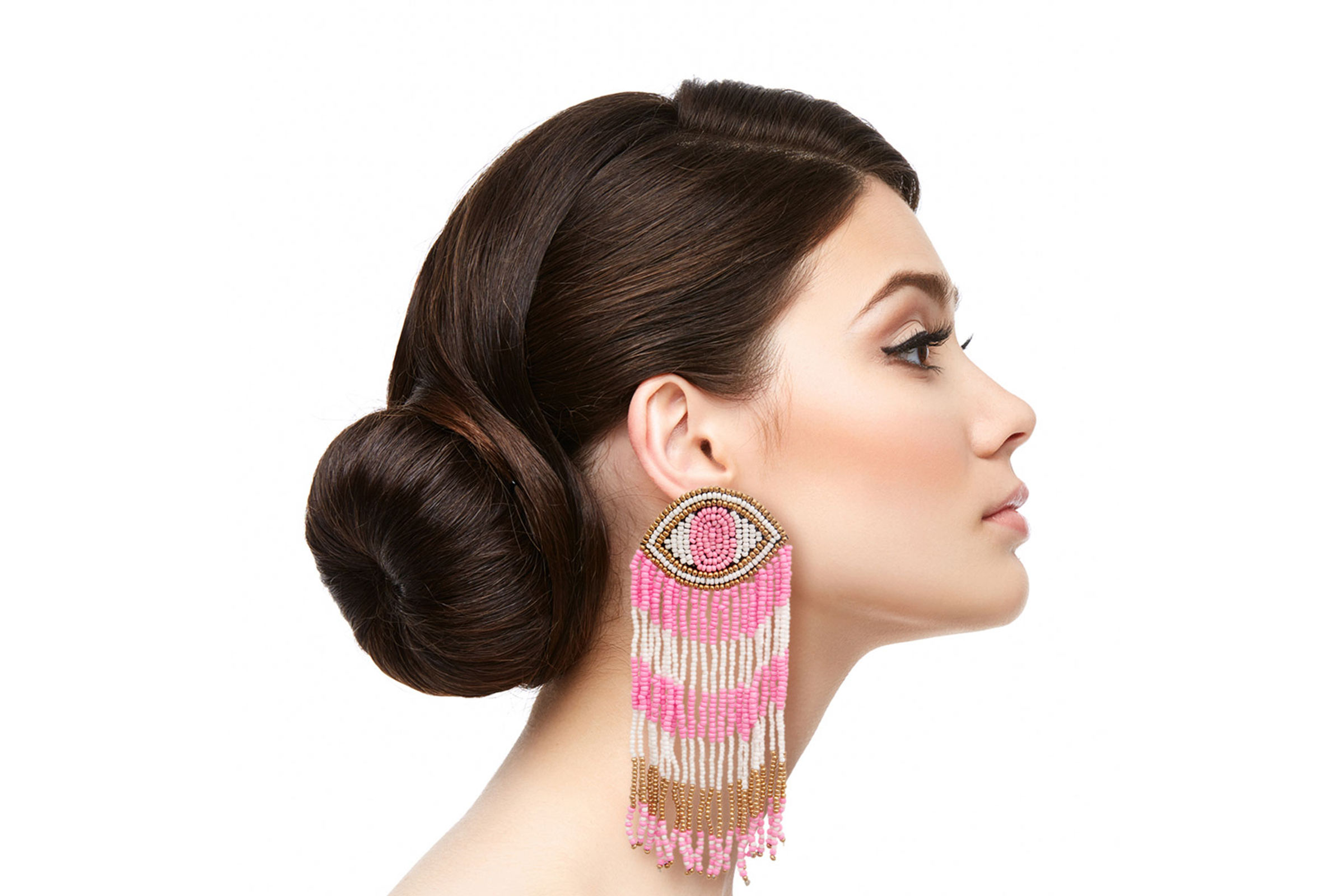 Evil eye fringe earrings online