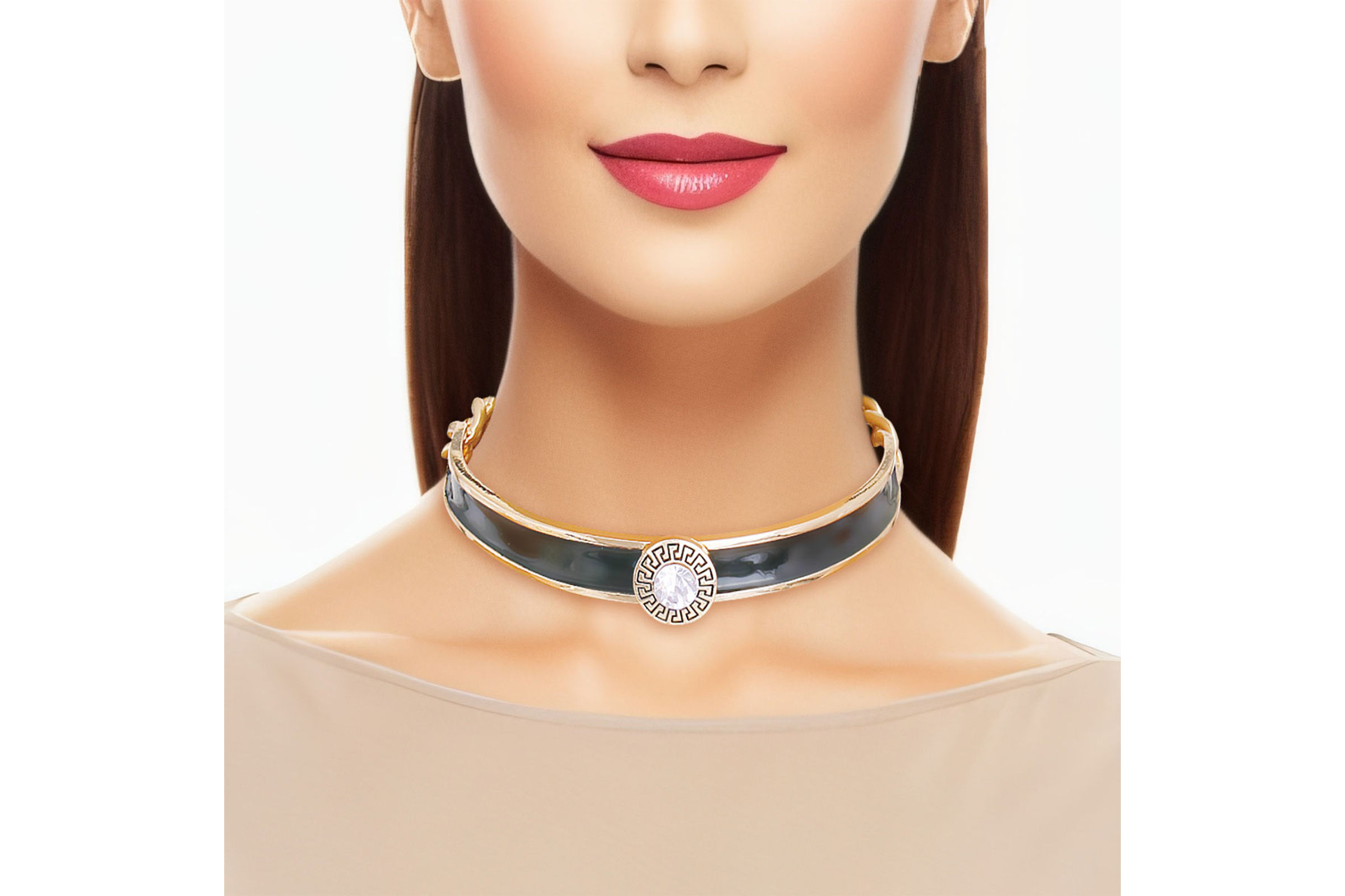 Black Greek Medallion Choker Order Wholesale
