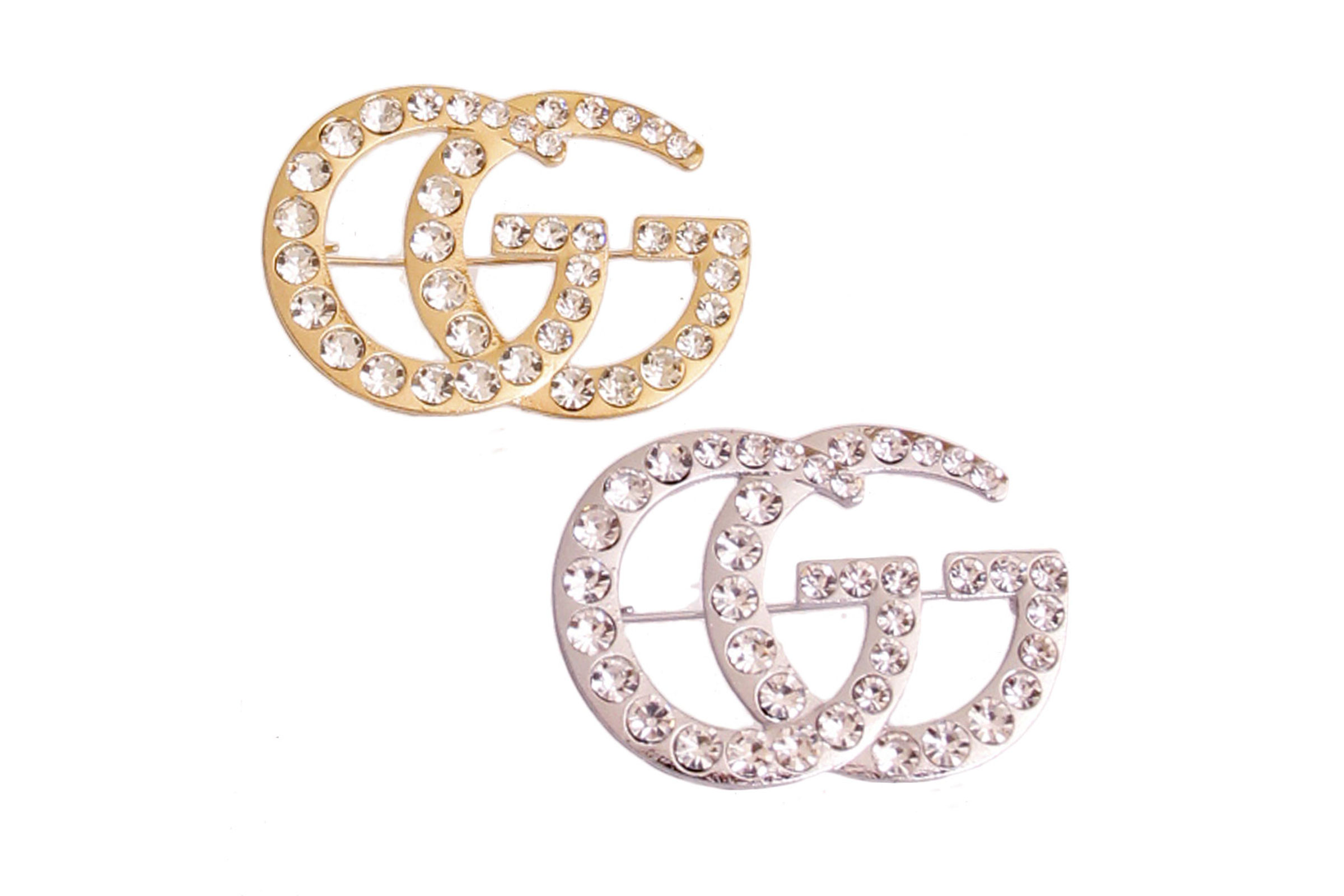 Dozen GG Rhinestone Brooches Order Wholesale