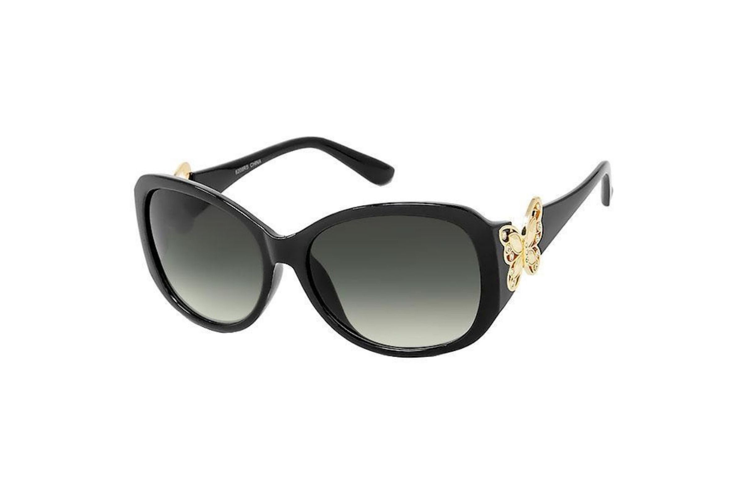 Round Black Gold Butterfly Sunglasses Order Wholesale