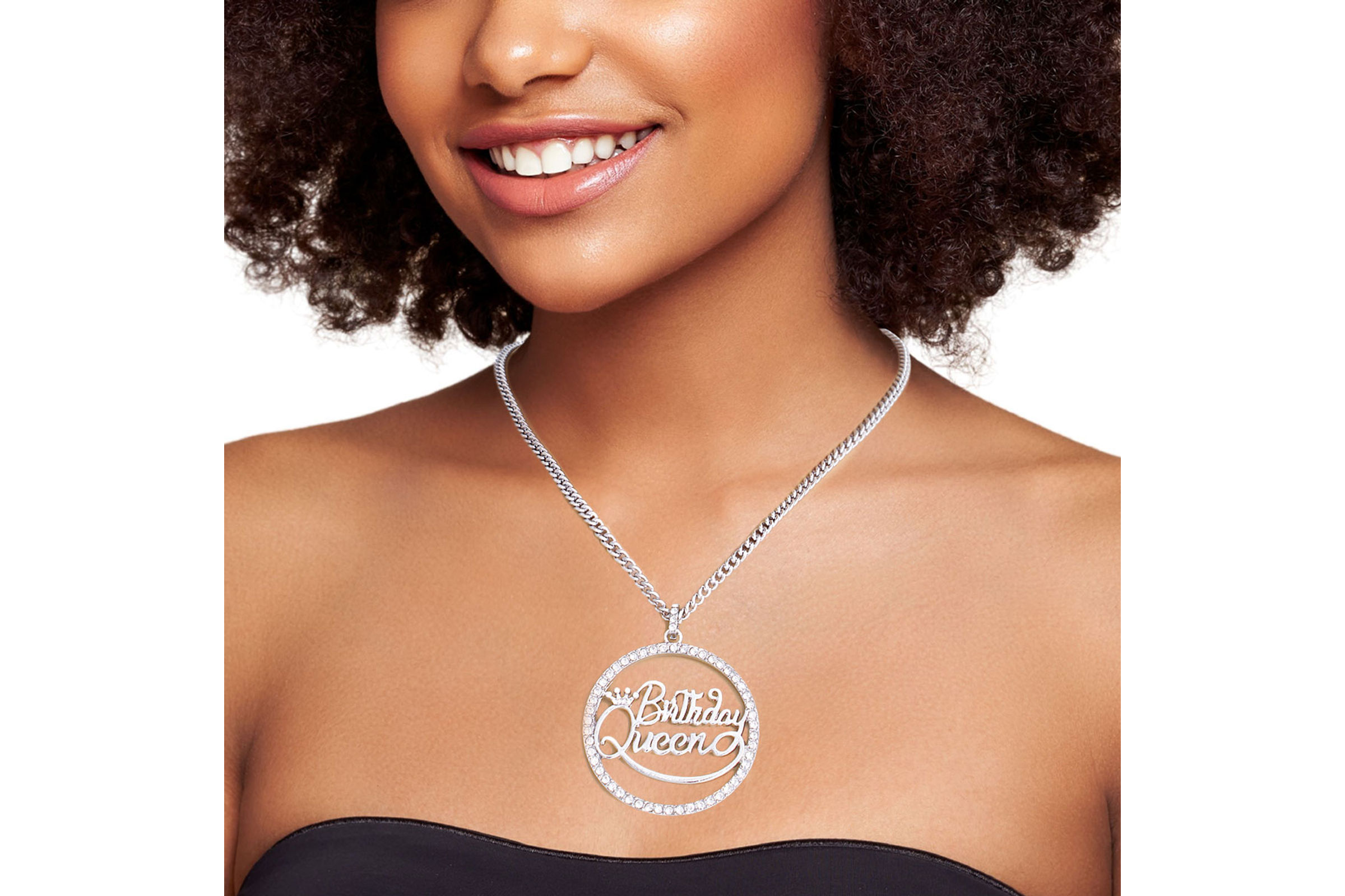 Silver Birthday Queen Necklace