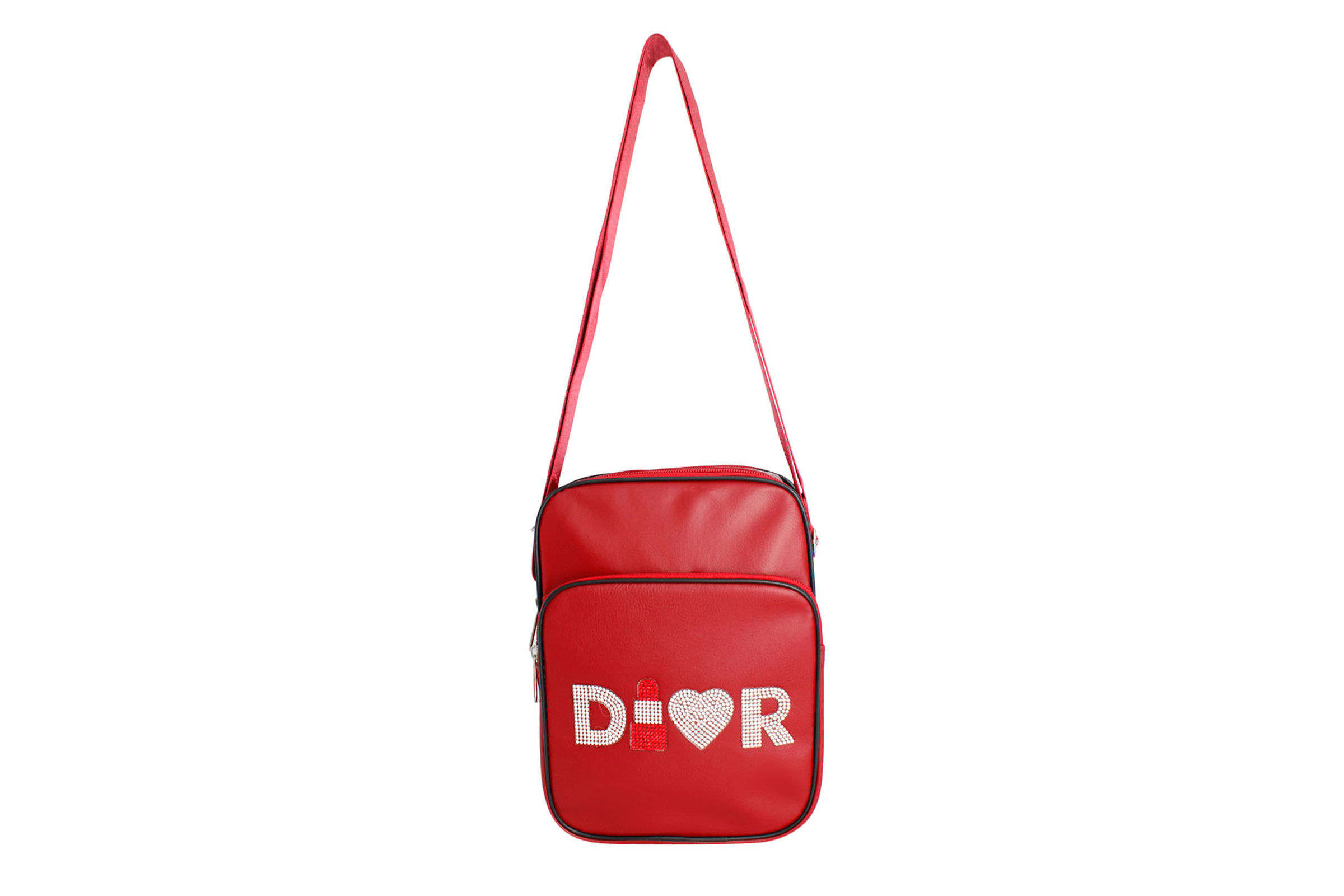 Red Designer D Crossbody