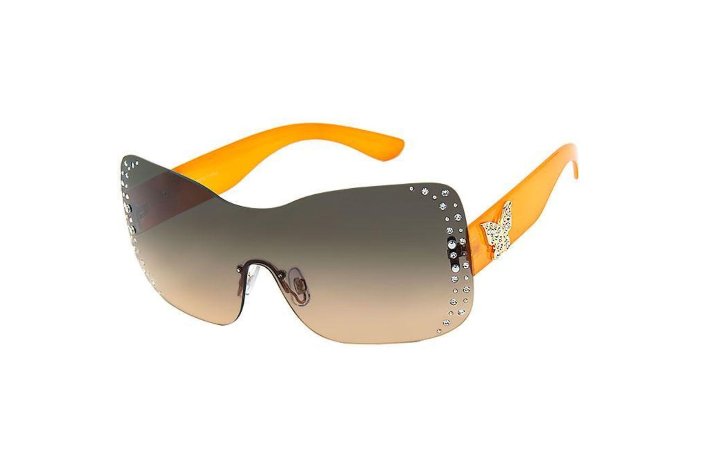 Orange Rimless Butterfly Sunglasses