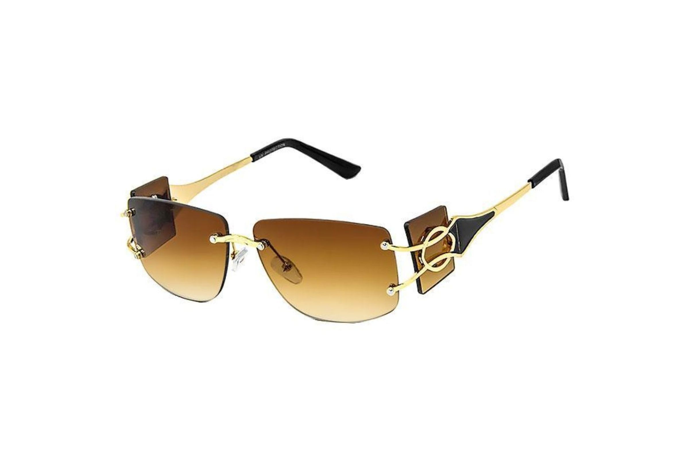 Brown rimless sunglasses online