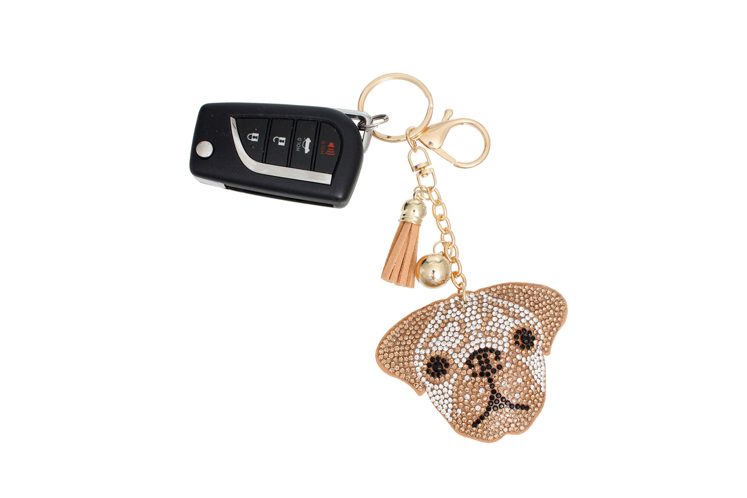 LV Bulldog Keychain Women's Backpack Pendant Brown